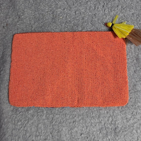 Zara Clutch Orange Beaded Sequin Safari Hippo Giraffe Lion King Vibes Bag Purse - Picture 6 of 9